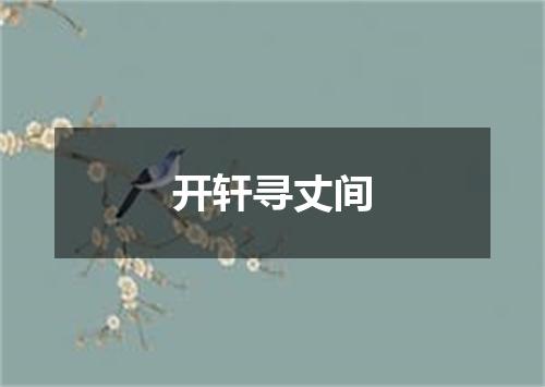 开轩寻丈间