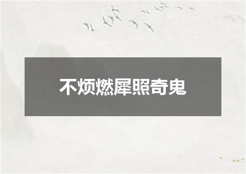 不烦燃犀照奇鬼