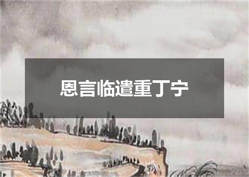 恩言临遣重丁宁