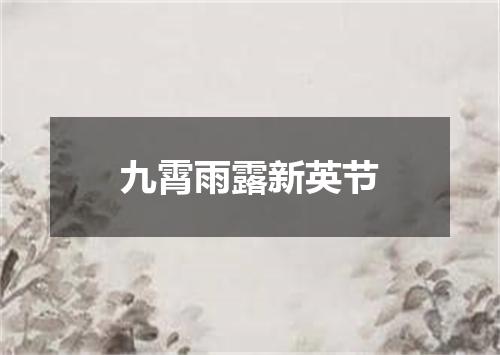 九霄雨露新英节