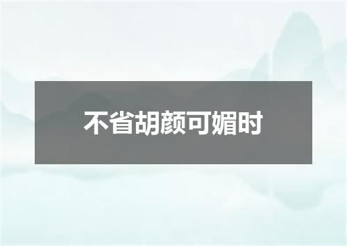 不省胡颜可媚时