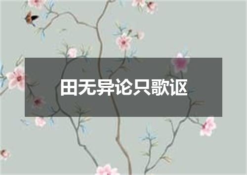 田无异论只歌讴
