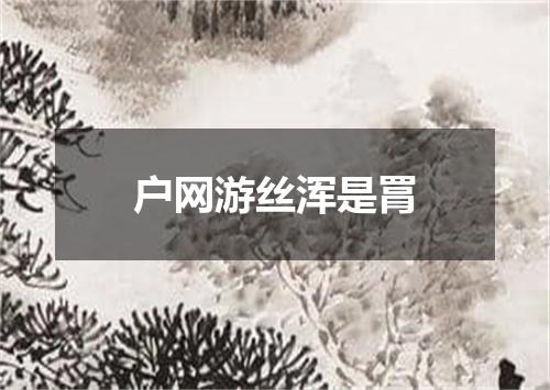 户网游丝浑是罥