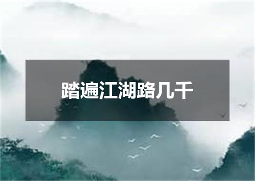 踏遍江湖路几千