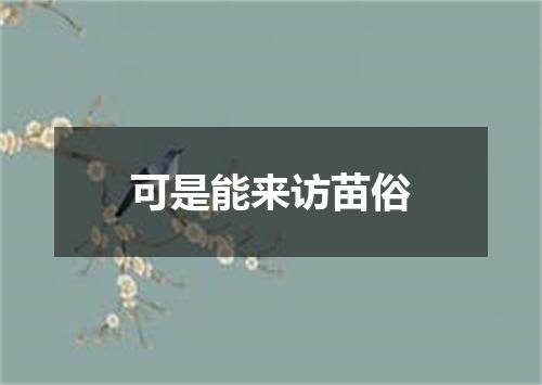 可是能来访苗俗