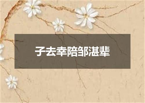 子去幸陪邹湛辈