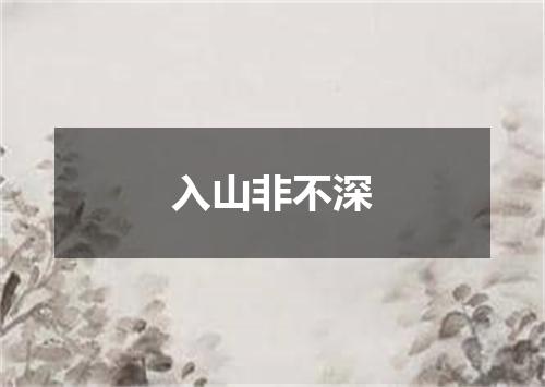 入山非不深