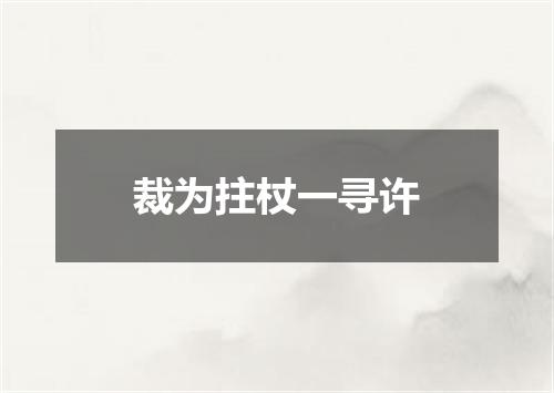 裁为拄杖一寻许