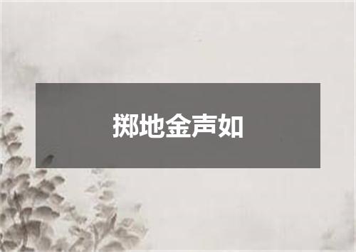 掷地金声如
