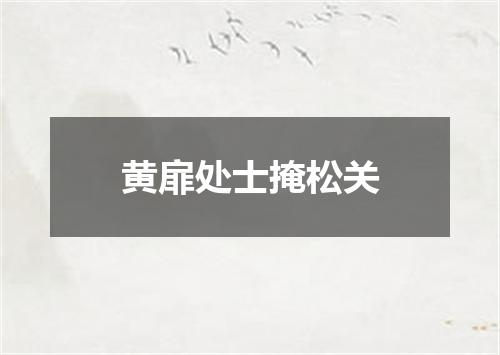 黄扉处士掩松关