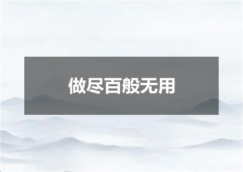 做尽百般无用
