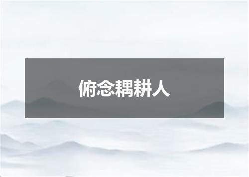 俯念耦耕人
