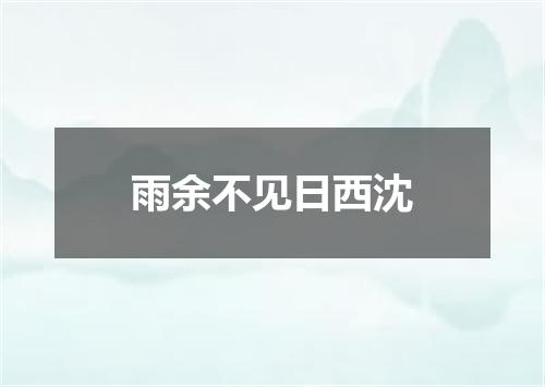雨余不见日西沈