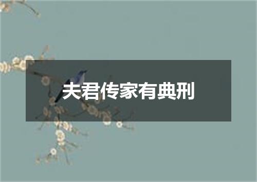 夫君传家有典刑