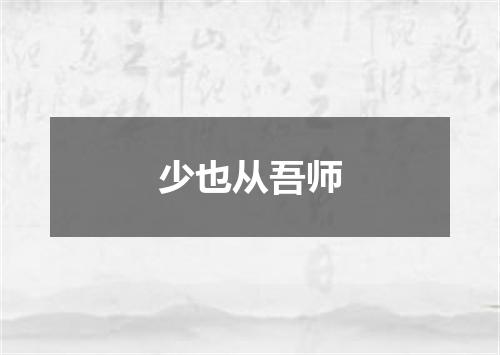 少也从吾师