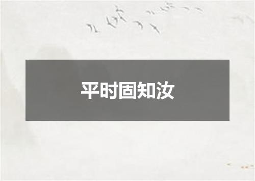 平时固知汝
