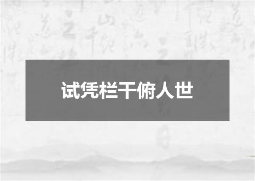 试凭栏干俯人世