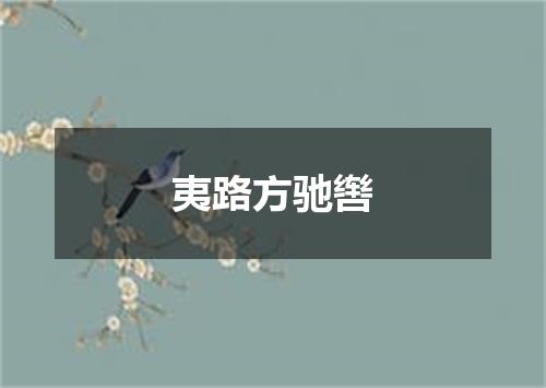 夷路方驰辔