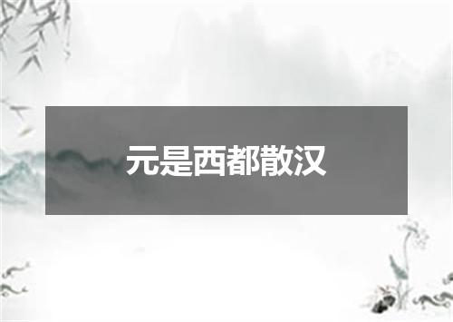元是西都散汉