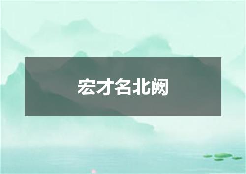 宏才名北阙