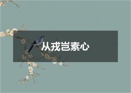 从戎岂素心
