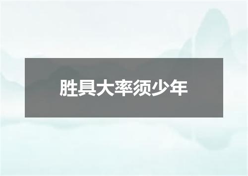 胜具大率须少年