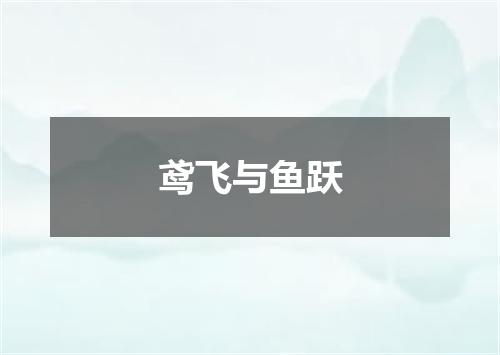 鸢飞与鱼跃