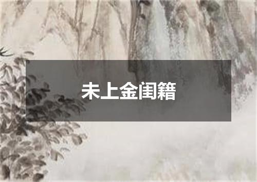 未上金闺籍