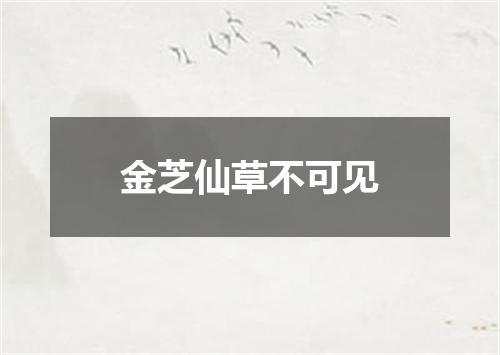 金芝仙草不可见