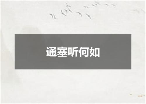通塞听何如