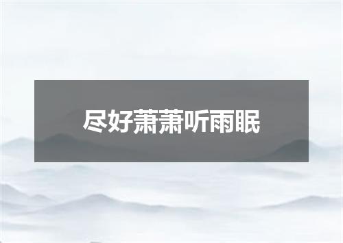 尽好萧萧听雨眠
