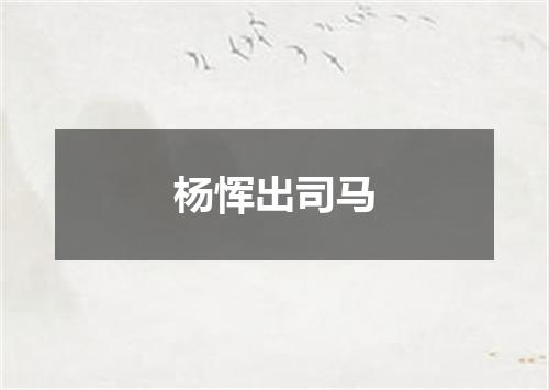 杨恽出司马