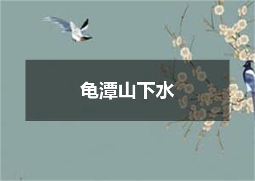 龟潭山下水