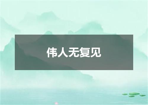 伟人无复见