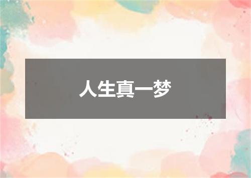 人生真一梦