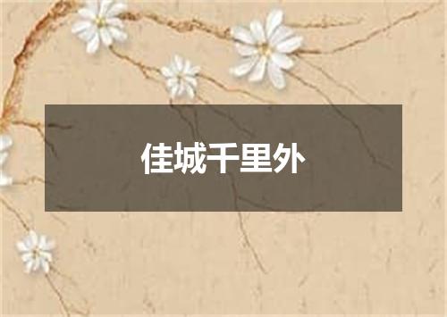 佳城千里外