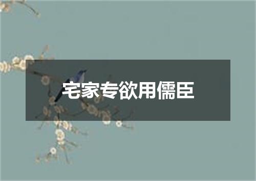 宅家专欲用儒臣
