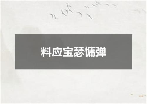 料应宝瑟慵弹