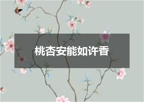 桃杏安能如许香