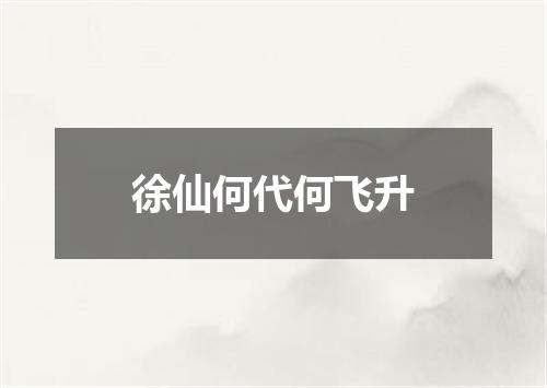 徐仙何代何飞升