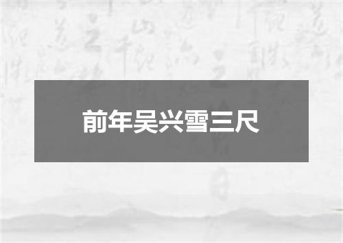 前年吴兴雪三尺