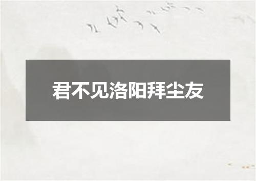 君不见洛阳拜尘友