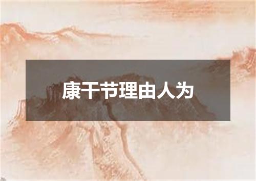 康干节理由人为