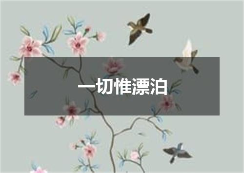 一切惟漂泊