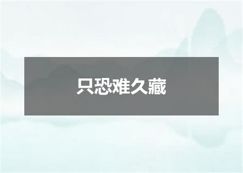 只恐难久藏
