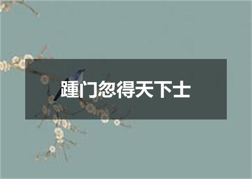踵门忽得天下士