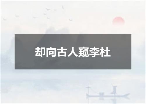 却向古人窥李杜