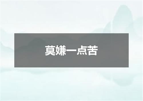 莫嫌一点苦