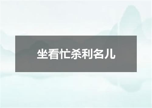 坐看忙杀利名儿