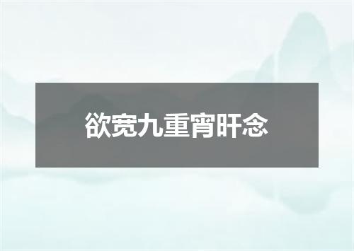 欲宽九重宵旰念